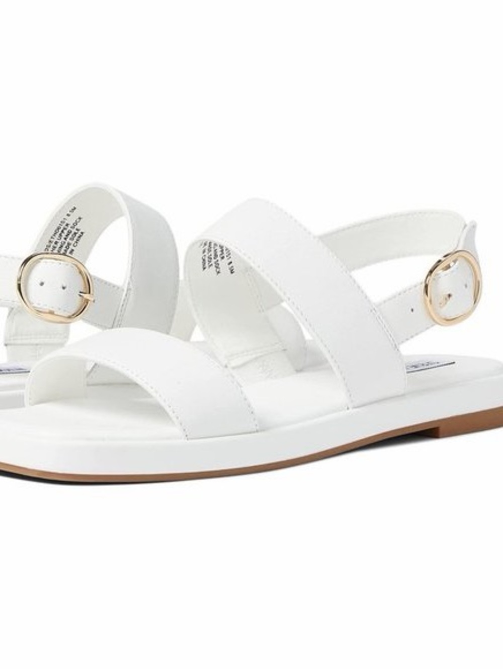 🥥LOWEST PRICE🥥Steve Madden White Leather Double Band Slingback Sandals